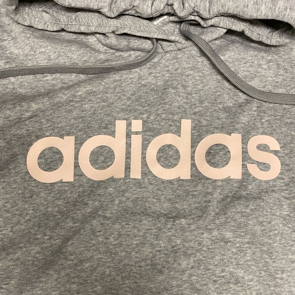 Adidas small grey and pink hoodie with hidden pouch - Picture 2 of 4